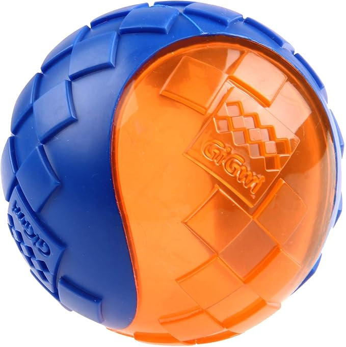 اسباب بازی توپ خاص سگ گیگویGiGwi مدل Squeaker Ball آبی/نارنجی متوسط