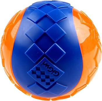 اسباب بازی توپ خاص سگ گیگویGiGwi مدل Squeaker Ball آبی/نارنجی متوسط